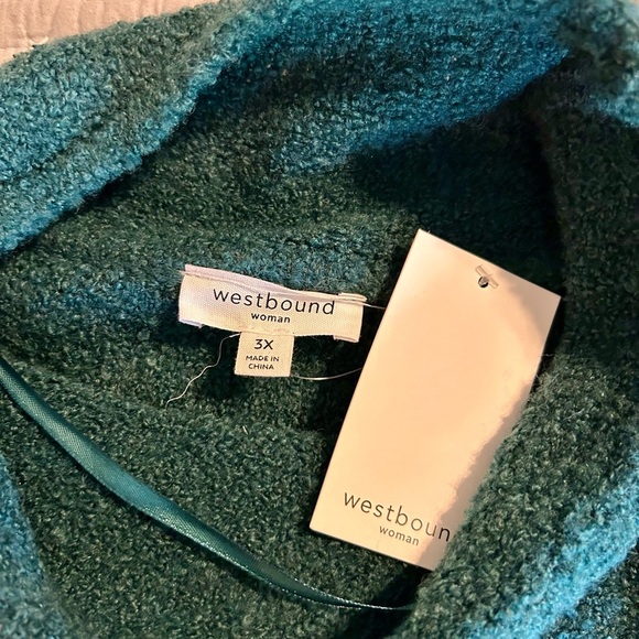 Westbound Women’s Teal Cowl Neck Sweater Size 3X - Picture 5 of 7